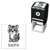 Tampon Auto-encreur Cute Tiger Cub Custom Name (En situation)