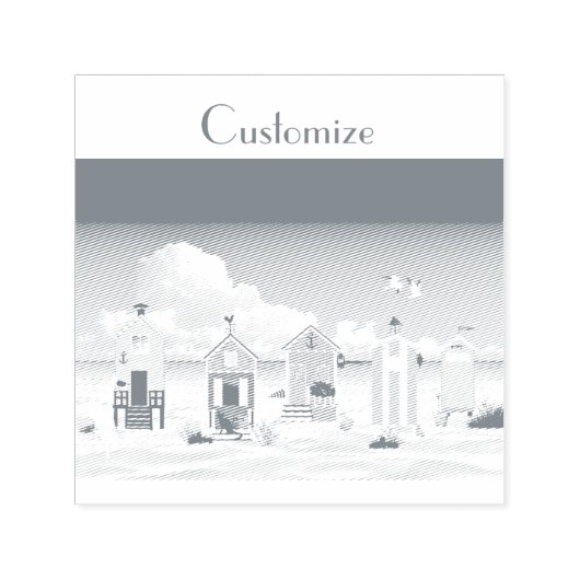 Tampon Auto-encreur Cute Tiny Beach Shacks Thunder_Cove (Design)