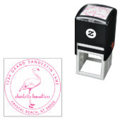 Tampon Auto-encreur Cute Tropical Flamant rose Bird Modern Return Adre (En situation)