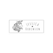 Tampon Auto-encreur Cute Unicorn Signature Custom Name School Books (Design)