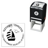 Tampon Auto-encreur Cute voilier #2 Nautique Nom de la course Adresse (En situation)