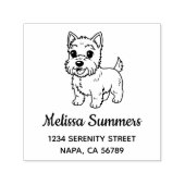 Tampon Auto-encreur Cute West Highland Terrier Dog Address (Design)