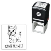 Tampon Auto-encreur Cute West Highland Terrier Dog Custom Name (En situation)