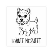 Tampon Auto-encreur Cute West Highland Terrier Dog Custom Name (Design)
