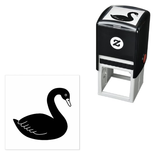 Tampon Auto-encreur Cygne noir (En situation)