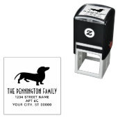 Tampon Auto-encreur Dachshund Chien Silhouette Nom Adresse de retour # (En situation)