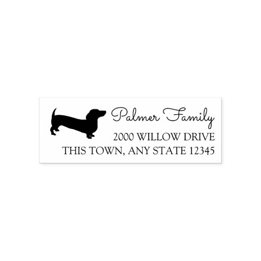 Tampon Auto-encreur Dachshund Dog Silhouette Adresse (Design)