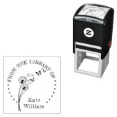 Tampon Auto-encreur Dandelion floral Livre De la bibliothèque de timbr (En situation)