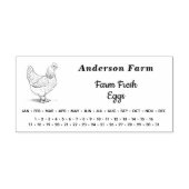 Tampon Auto-encreur Date encerclée - Carton d'oeufs frais de ferme (Design)