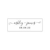 Tampon Auto-encreur Date Mariage des noms de script chic (Design)