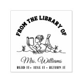 Tampon Auto-encreur De La Bibliothèque De | Fleurs Professeur de livre (Design)