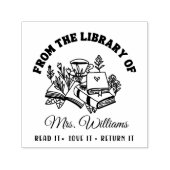 Tampon Auto-encreur De La Bibliothèque De | Joli livre botanique moder (Design)