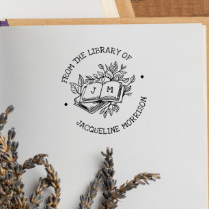 Tampon Auto-encreur De la bibliothèque de lettres initiales botaniques