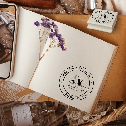 Tampon Auto-encreur De la bibliothèque de Stamp Stamp Chat Crystals