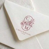 Tampon auto-encreur de monogramme de mariage flora