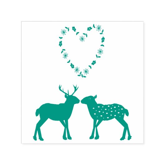 Tampon Auto-encreur Deer Couple et Daisy Heart (Design)