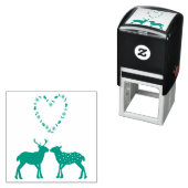 Tampon Auto-encreur Deer Couple et Daisy Heart (En situation)