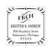 Tampon Auto-encreur Défilement élégant encadré à partir de l'adresse d (Design)