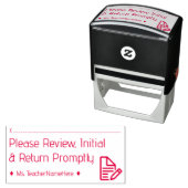 Tampon Auto-encreur Demande de révision + Nom Timbre en caoutchouc (En situation)