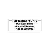 Tampon Auto-encreur Dépôt uniquement Nom commercial en gras Numéro de  (Design)