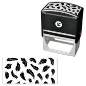 Tampon Auto-encreur Design d'icône en plumes noires (En situation)