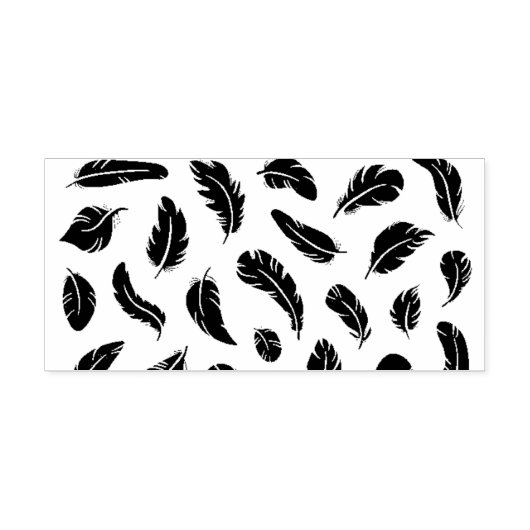 Tampon Auto-encreur Design d'icône en plumes noires (Design)
