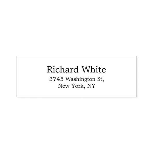 Tampon Auto-encreur Design élégant Noir & Blanc Plaine Élégant Moderne (Design)