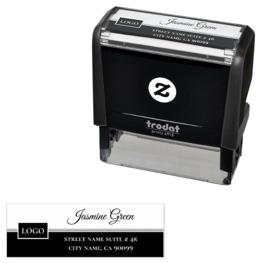 Tampon Auto-encreur Design noir et blanc (En situation)