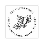 Tampon Auto-encreur Dessin à la main Holly Berry Illustration Adresse (Design)