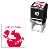 Tampon Auto-encreur dessin mignon avec monogramme d'oeuf de poulet (En situation)