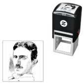Tampon Auto-encreur Dessin Nikola Tesla (En situation)