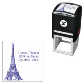 Tampon Auto-encreur Dessin Tour Eiffel vintage #1 (En situation)
