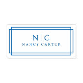 Tampon Auto-encreur Deux bordures géométriques à monogramme (Design)