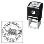 Tampon Auto-encreur Deux Leopards Standing Name Adresse de retour (En situation)