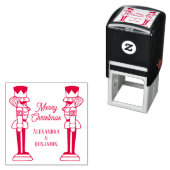 Tampon Auto-encreur Deux noix crackers Joyeux Noël Couple Nom (En situation)