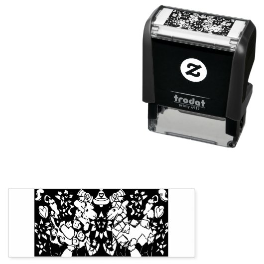 Tampon Auto-encreur Deux oeuvres d'art Llamas (En situation)