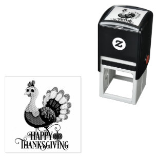 Tampon Auto-encreur Dinde de Thanksgiving mignonne