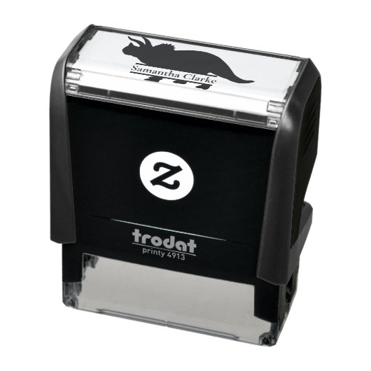 Tampon Auto-encreur Dinosaure Nom Tricératops auto-encastré Timbre (Produit)