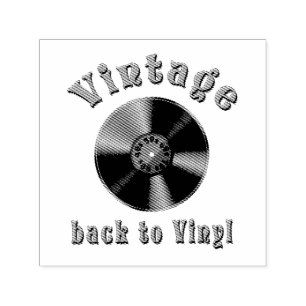 Tampon Auto-encreur Disque vinyle rétro, vinyle, vintage, oldie