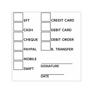 Tampon Auto-encreur DO-IT-YOURSELF Modes de paiement bancaire administ