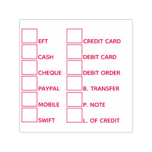 Tampon Auto-encreur DO-IT-YOURSELF Modes de paiement des banques comme