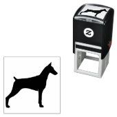 Tampon Auto-encreur Doberman Pinscher Chien race Silhouette (En situation)