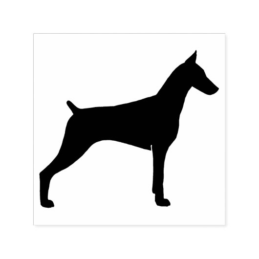 Tampon Auto-encreur Doberman Pinscher Chien race Silhouette (Design)