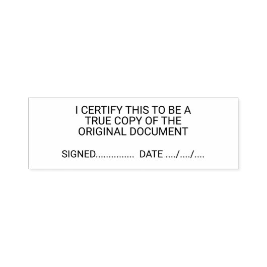Tampon Auto-encreur Document original certifié True Copy signé daté (Design)