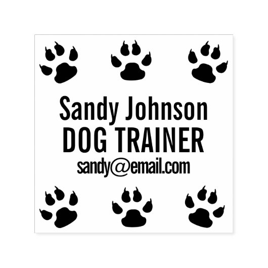 Tampon Auto-encreur Dog Walker Trainer Vet Pet Business Customized (Design)