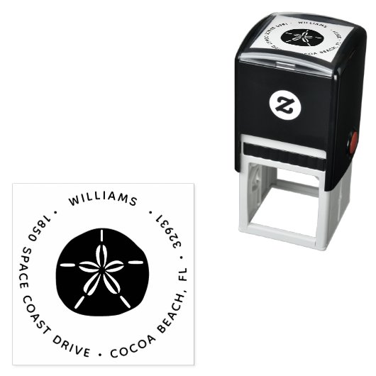 Tampon Auto-encreur Dollar de sable Adresse de retour (En situation)