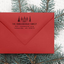 Doodle Christmas Trees Custom Return Adresse