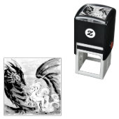 Tampon Auto-encreur Dragon et Unicorne // Courtoisie (En situation)