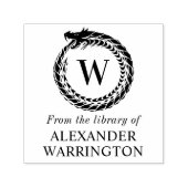 Tampon Auto-encreur Dragon Fragment Bibliothèque Nom du livre Monogram (Design)