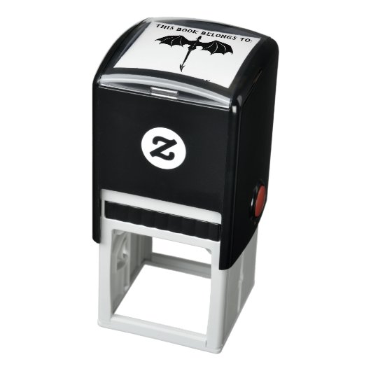 Tampon Auto-encreur Dragon tribal noir de vol fantaisie (Produit)